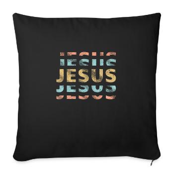 Jesus Christ of Nazareth Faith Bible Jesus - Sofa pillowcase 17,3'' x 17,3'' (45 x 45 cm) - black - Front