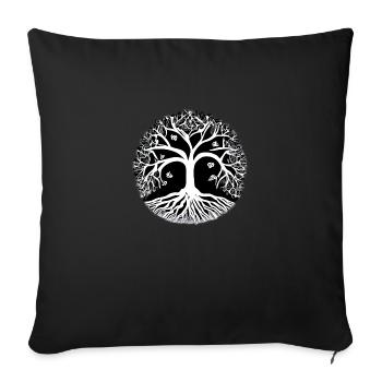 Méditation Arbre de Vie Arbre de Vie Yoga - Housse de coussin décorative 45 x 45 cm - noir - Devant