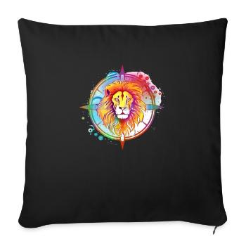 Ouzo le lion - Housse de coussin décorative 45 x 45 cm - noir - Devant