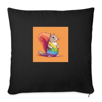 Pride LGBT Eichhörnchen - Sofakissenbezug 45 x 45 cm - Schwarz - Vorne