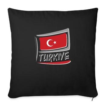 Turkiye Flag Flag - Sofa pillowcase 17,3'' x 17,3'' (45 x 45 cm) - black - Front