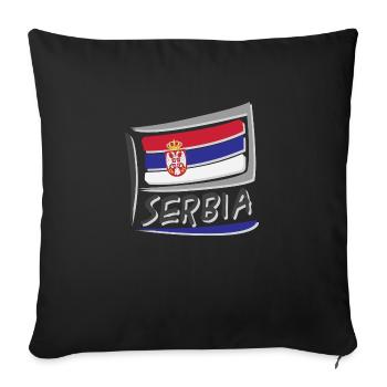 Drapeau de la Serbie - Housse de coussin décorative 45 x 45 cm - noir - Devant
