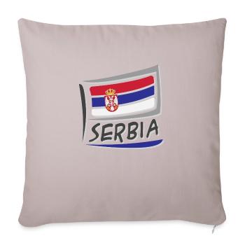 Drapeau de la Serbie - Housse de coussin décorative 45 x 45 cm - taupe clair - Devant
