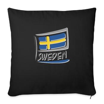 Drapeau de la Suède - Housse de coussin décorative 45 x 45 cm - noir - Devant