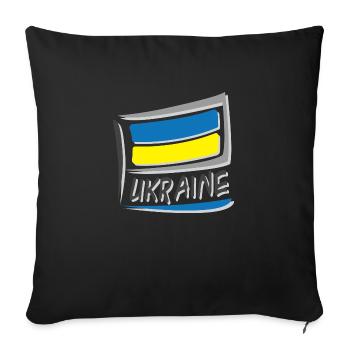 Ukraine Flag Flag - Sofa pillowcase 17,3'' x 17,3'' (45 x 45 cm) - black - Front