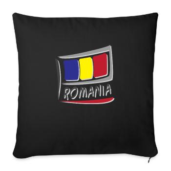 Romania Flag Flag - Sofa pillowcase 17,3'' x 17,3'' (45 x 45 cm) - black - Front