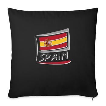 Spain Flag Flag - Sofa pillowcase 17,3'' x 17,3'' (45 x 45 cm) - black - Front