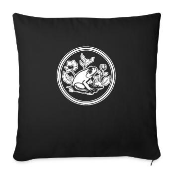 Frosch Amphibie Kröte - Sofakissenbezug 45 x 45 cm - Schwarz - Vorne