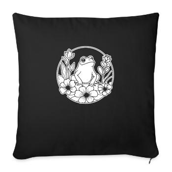 Frosch Amphibie Kröte - Sofakissenbezug 45 x 45 cm - Schwarz - Vorne