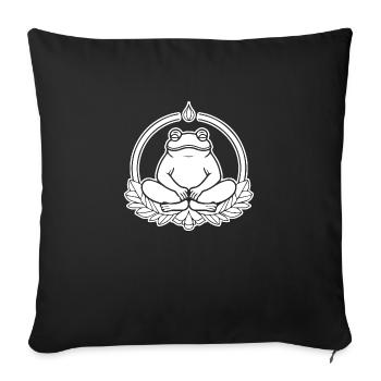 Frosch Amphibie Kröte - Sofakissenbezug 45 x 45 cm - Schwarz - Vorne