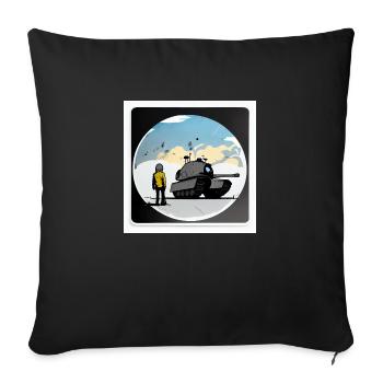 Skybound Tank Warrior - Housse de coussin décorative 45 x 45 cm - noir - Devant