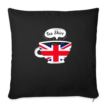 I Love English Tea UK Flag Fun Novelty Souvenir - Housse de coussin décorative 45 x 45 cm - noir - Devant