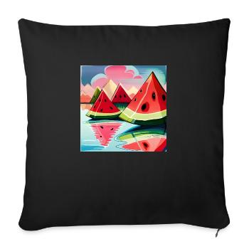 Melon Montagne de pastèque Montagne de pastèque - Housse de coussin décorative 45 x 45 cm - noir - Devant