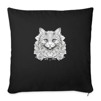 Persian Cat - Sofa pillowcase 17,3'' x 17,3'' (45 x 45 cm) - black - Front