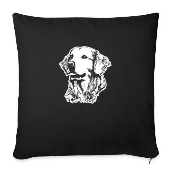 Golden retriever - Housse de coussin décorative 45 x 45 cm - noir - Devant