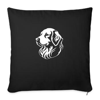 Golden retriever - Housse de coussin décorative 45 x 45 cm - noir - Devant
