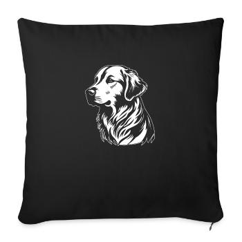 Golden retriever - Housse de coussin décorative 45 x 45 cm - noir - Devant