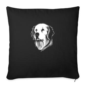 Golden retriever - Housse de coussin décorative 45 x 45 cm - noir - Devant