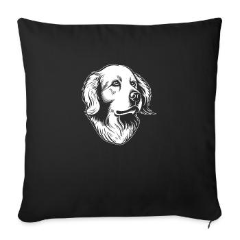 Golden retriever - Housse de coussin décorative 45 x 45 cm - noir - Devant