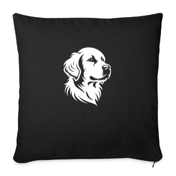 Golden retriever - Housse de coussin décorative 45 x 45 cm - noir - Devant