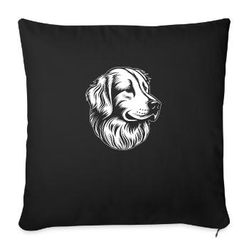 Golden retriever - Housse de coussin décorative 45 x 45 cm - noir - Devant
