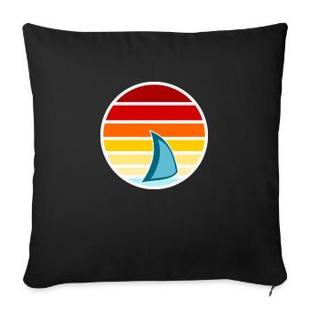 Segelboot mit Sonnenuntergang - Sofakissenbezug 45 x 45 cm - Schwarz - Vorne