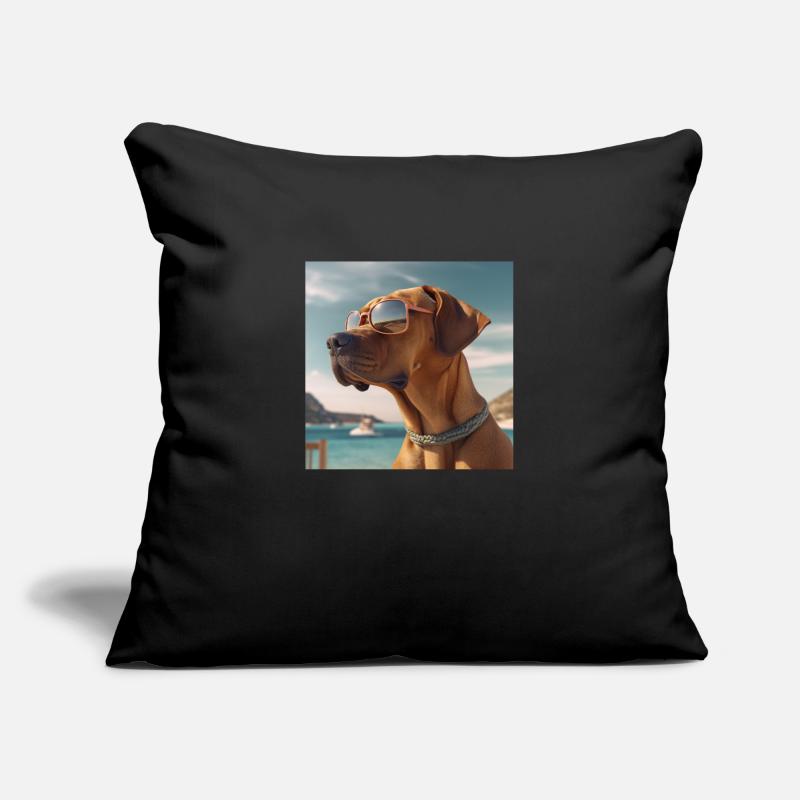 Rhodesian Ridgeback wearing sunglasses on vacation Sofa pillowcase 17,3'' x 17,3'' (45 x 45 cm)