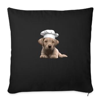 Labrador Retriever Gastronom Kochen Hundewelpe - Sofakissenbezug 45 x 45 cm - Schwarz - Vorne