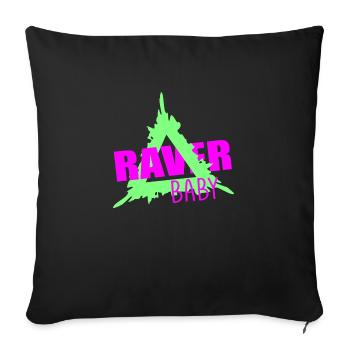 Raver baby - Sofa pillowcase 17,3'' x 17,3'' (45 x 45 cm) - black - Front