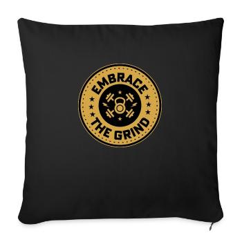 Embrace The Grind Weight Lifting Workout - Sofa pillowcase 17,3'' x 17,3'' (45 x 45 cm) - black - Front