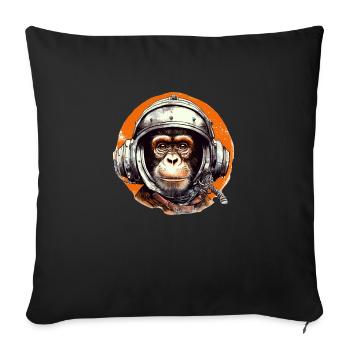 Space Monkey Retro Drawing - Sofa pillowcase 17,3'' x 17,3'' (45 x 45 cm) - black - Front