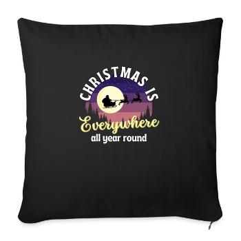 Noël est partout toute l’année. - Housse de coussin décorative 45 x 45 cm - noir - Devant