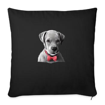 Labrador owner Labrador Retriever puppy - Sofa pillowcase 17,3'' x 17,3'' (45 x 45 cm) - black - Front