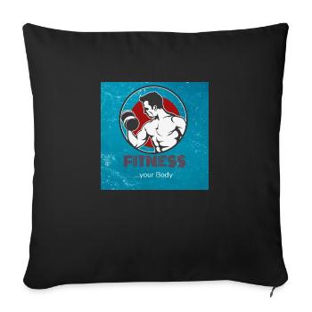 Fitness votre corps - Housse de coussin décorative 45 x 45 cm - noir - Devant