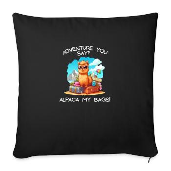 Cool Adventure You Say Alpaca My Bags Tee Kids - Sofa pillowcase 17,3'' x 17,3'' (45 x 45 cm) - black - Front