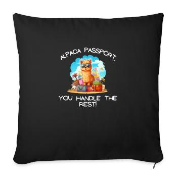Aventure cool tu dis Alpaga Mes sacs Tee Kids - Housse de coussin décorative 45 x 45 cm - noir - Devant