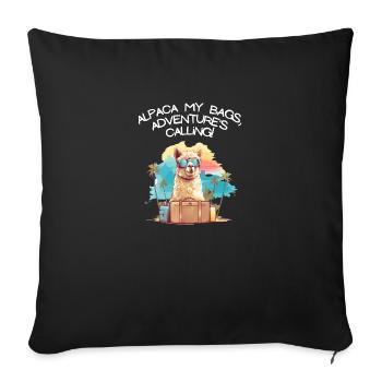 Cool Adventure You Say Alpaca My Bags Tee Kids - Sofa pillowcase 17,3'' x 17,3'' (45 x 45 cm) - black - Front