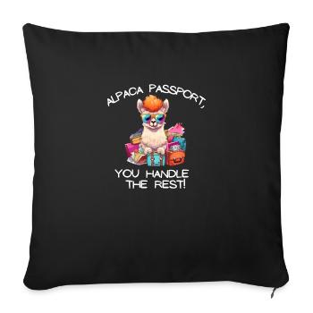 Aventure cool tu dis Alpaga Mes sacs Tee Kids - Housse de coussin décorative 45 x 45 cm - noir - Devant