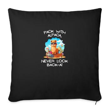 Aventure cool tu dis Alpaga Mes sacs Tee Kids - Housse de coussin décorative 45 x 45 cm - noir - Devant