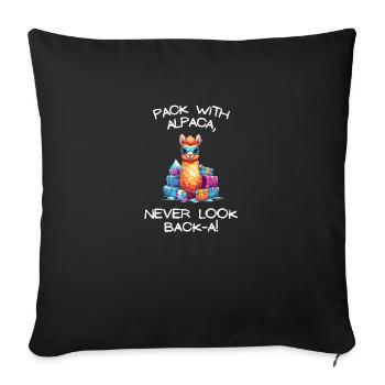 Aventure cool tu dis Alpaga Mes sacs Tee Kids - Housse de coussin décorative 45 x 45 cm - noir - Devant