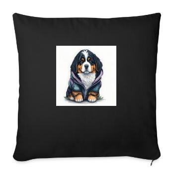 Berner Sennenhund - Sofakissenbezug 45 x 45 cm - Schwarz - Vorne