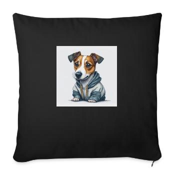 Jack Russel Terrier - Sofakissenbezug 45 x 45 cm - Schwarz - Vorne