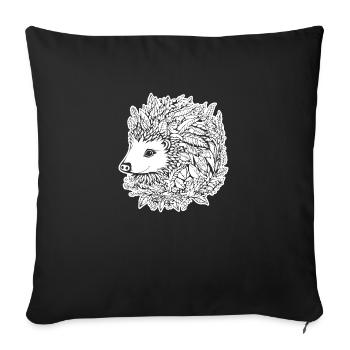 Igel Wald Stachelig Tier - Sofakissenbezug 45 x 45 cm - Schwarz - Vorne