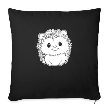 Igel Wald Stachelig Tier - Sofakissenbezug 45 x 45 cm - Schwarz - Vorne