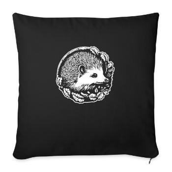 Igel Wald Stachelig Tier - Sofakissenbezug 45 x 45 cm - Schwarz - Vorne