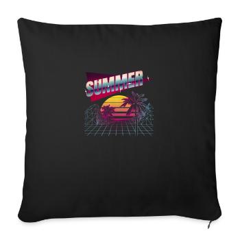 Summer T-shirt - Sofa pillowcase 17,3'' x 17,3'' (45 x 45 cm) - black - Front