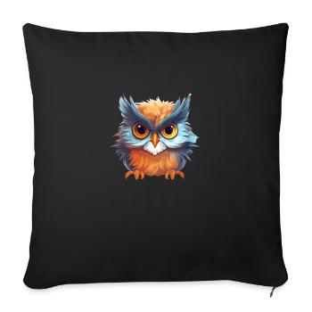Cute Vigilant Owl | Night owl owl - Sofa pillowcase 17,3'' x 17,3'' (45 x 45 cm) - black - Front