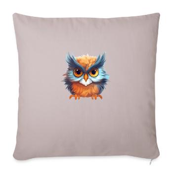 Cute Vigilant Owl | Night owl owl - Sofa pillowcase 17,3'' x 17,3'' (45 x 45 cm) - light taupe - Front