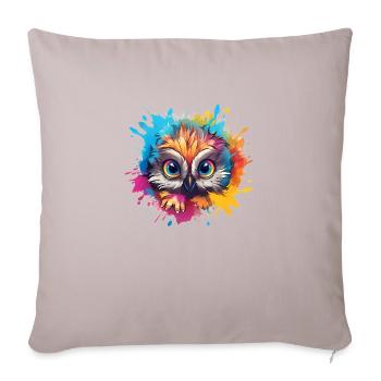 Cute Vigilant Owl | Night owl owl - Sofa pillowcase 17,3'' x 17,3'' (45 x 45 cm) - light taupe - Front