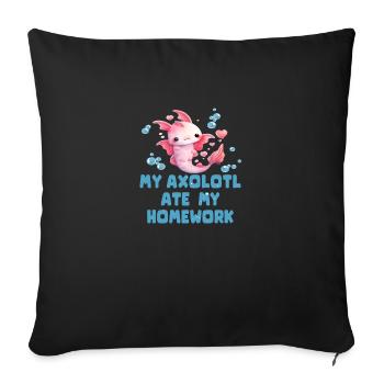 My Axolotl ate my Homework - Sofa pillowcase 17,3'' x 17,3'' (45 x 45 cm) - black - Front